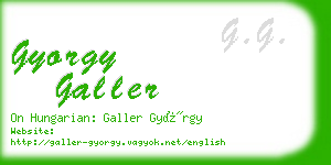gyorgy galler business card